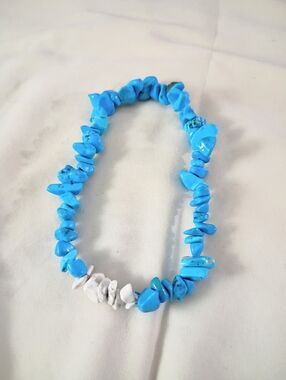Gemstone Chip Beads Turquoise & White Turquoise Bracelet